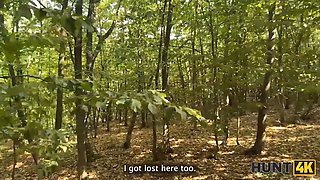 Naughty european teen goes wild on a rich stranger in the park