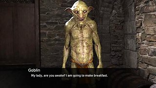 Sexy Redhead Mistress Dominated by Goblin Slave - Big Tits Handjob & Cumshot