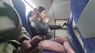 Spycam catches curvy mommy giving a blowjob and handjob on the bus