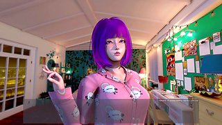 Japanese schoolgirl in a peep show performance