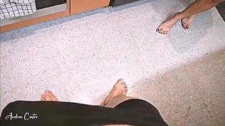 I pummel a humungous rock hard fuckpole in the kitchen for breakfast - Andrea Castro & Zack Whiter