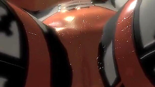 Anime Milk Girl Has Anal While Holding up Victory Signs