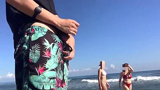 Natasha Bull & Megan Cockteaser Beach Threesome - Public Blowjob & Cumshot Outdoor Sex