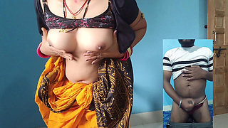 My Desi Bhabhi Showing Me Big Boobs and Big Ass on Video Call When She Alone at Home