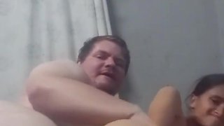 18 Year Old Girl & Stepdad Mutual Masterbate On Bed , & Do Side Way Quicky Before Stepmom Comes Home