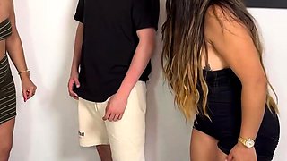 Stepmom dreams 3 way with handsome MILF and PAWG, intensely