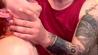 Dildo deepthroat and cum in mouth