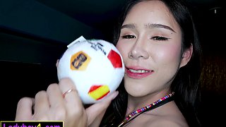 World Cup celebration with Asian ladyboy teen fucking her anal