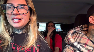 The Brazilian Gas Station Attendant Accepted to Be a Porn Actress and Showed Her Breasts in the Moving Car