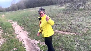 Granny Anal Outdoors - First Time Anal with Big Cock in 4K