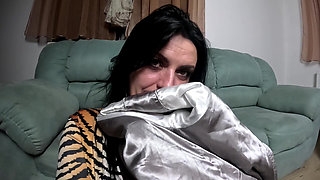 Smoking Fetish, Bomber Jacket Destruction and Dirty Masturbation in a Glossy Nylon Jumpsuit