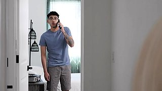 Blonde receives cum on her big boobs