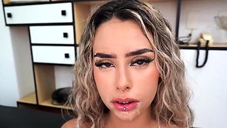 Blonde babe doggystyle with old dude