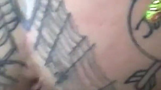 Tattooed MILF with piercings fucked hard in POV