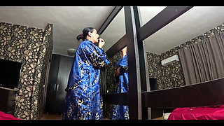 Slutty Geisha Fantasy Deep Throat, Satin Tease and Cum Play