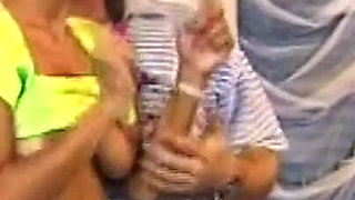 Tgirl Tits Sucked and Cock Stroked in Sloppy Foreplay