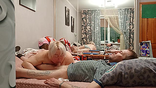 gentle blowjob and hot cum in neighbor's mouth