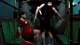 Savita Bhabhi Doggy Style Fuck in Moving Bus - Big Tits Indian MILF Public Sex