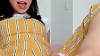 Cute Alice, a Pretty Little Slut with a Cute Face, Masturbates Your Cock with Her Soft Hands and Gives You an Oily Footjob