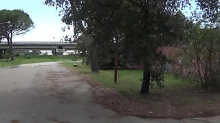 Horny Italian teeny fucked in the park and in the car
