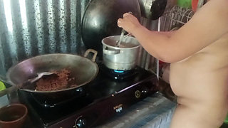 Stripping Mother-in-law Who Is Cooking