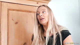 Lena Coxx pink panties yanked aside as he folds her legs and slams her