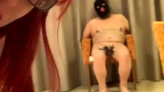 Femdom fetish mistresses fuck bdsm loser with strapon