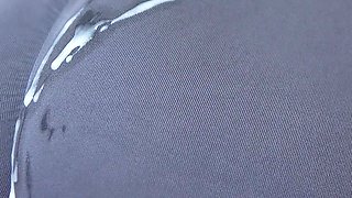 I'm in Your Cum Now!!! Stepson Jerks off His Cock and Cums on My Ass in Leggings.
