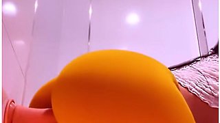 Mall Restroom Rapture: Bouncing On Dildo With A Squirt Finale!