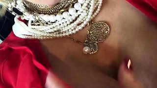 Cumshot amateur MILF suck and jerks dude in the bedroom