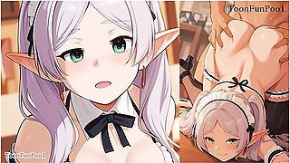 Car Toon - Sousou No Frieren Hentai - Frieren Coffee Maid Cosplay Blow Job For Her Lord