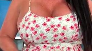 Nasty brunette pornstar with big boobs