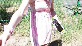 Hot skinny girl with nice perky tits gets fucked during her camping trip with her boyfriend