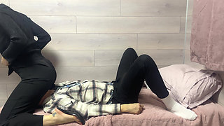 Female in Control Dry Hump by Blonde Business Woman in Heels