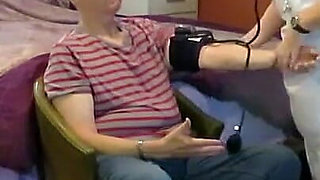 Nurse Vicki Exams a New Home Patient and Later Performs a Glove Strip Tease