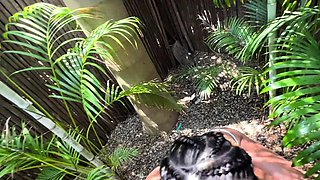 I fuck in my backyard after spending some time in the pool