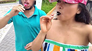 Park Encounter Leads to Passionate Home Date: Busty Latina Fucks Mature Stranger on a Chair