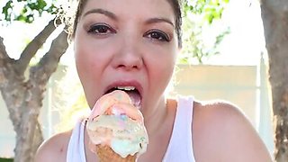 Kiki Daire has a sexy, messy time with some ice cream