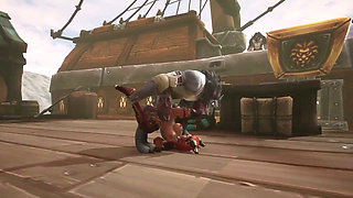 A day at the Harbor with redhead elf and werewolf : Warcraft parody