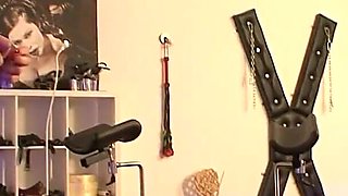 Hot domination and bdsm by sexy girls whipping men