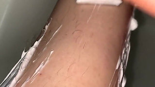 Hairy Legs Shaving Close up