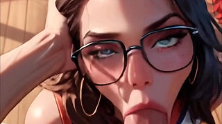 Ai Anime Cheerleader Seduction - POV Blowjob & Explosive Ending!