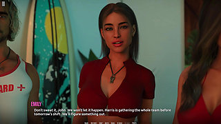 Dominos Beach 22 - Nikki Invites John to Her Midnight Party After His Lifeguard Tryout Victory