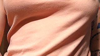 Touching and massaging my tits