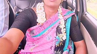 Indian Bhabi Car Sex Secretly Spends Time with Her Husband's Younger Stepbrother by Going on Long Drives