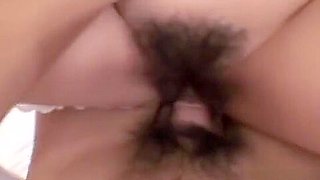 Asian hairy pussy sex with condom