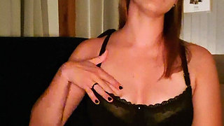 Smoking in Black Lingerie