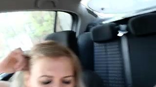 Naughty mature blonde massages her fiery snatch in the car