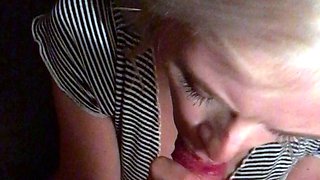 Amateur Blonde Blowjob handjob Huge Facial