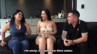 Big Ass Colombian MILF SarahBlack Fucks Husband in Kitchen While Friend Watches - Deep Throat Blowjob & Doggy Style